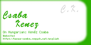 csaba kenez business card